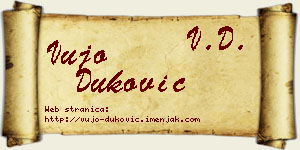 Vujo Duković vizit kartica